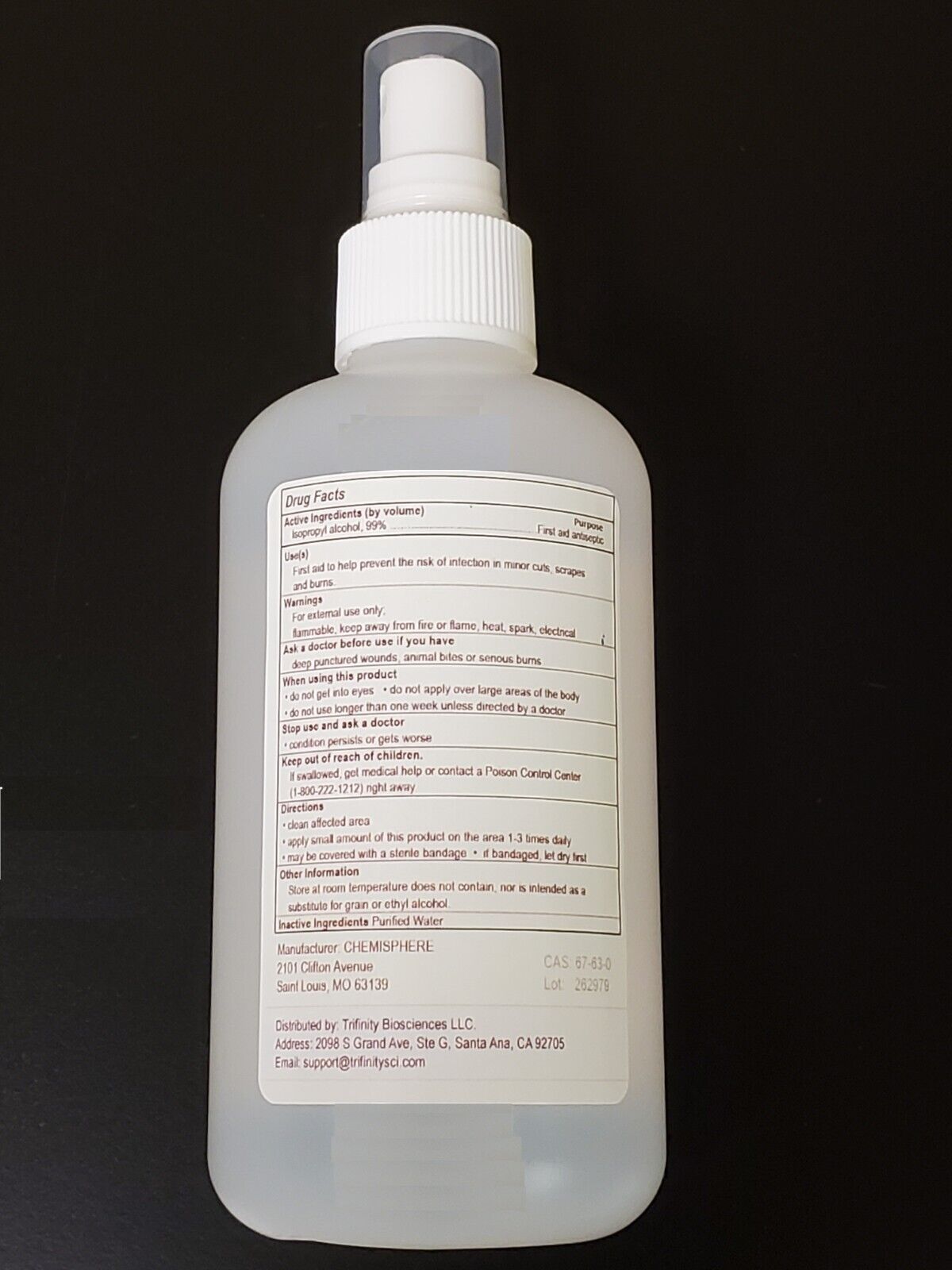 16 oz 99% USP Grade Isopropyl Alcohol Spray