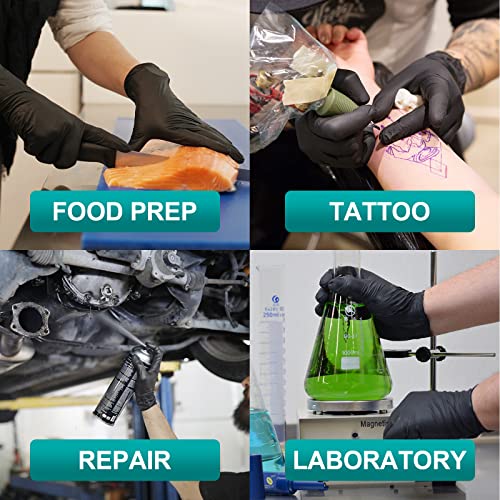 Black Disposable Vinyl Gloves, 4mil Thickness