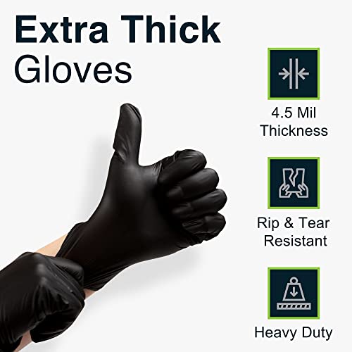 100 Count X-Large Nitrile Gloves - Black