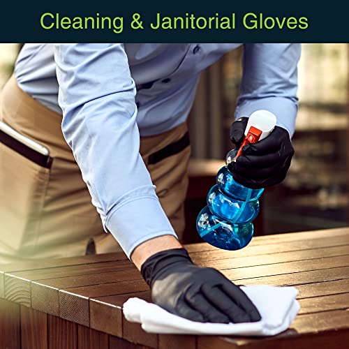 100 Count X-Large Nitrile Gloves - Black
