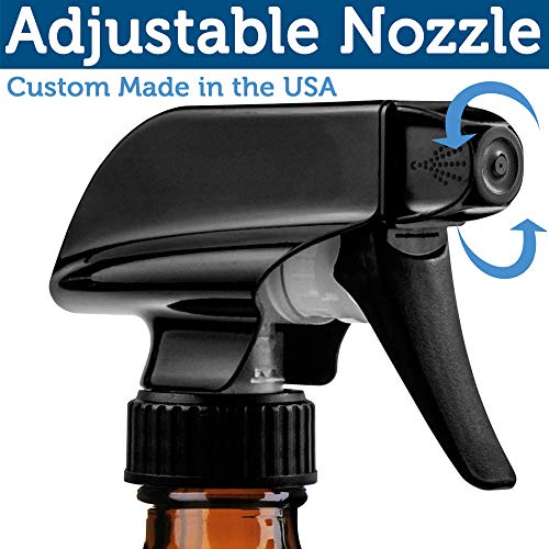 2 Amber Spray Bottles for Cleaning & Essential Oils