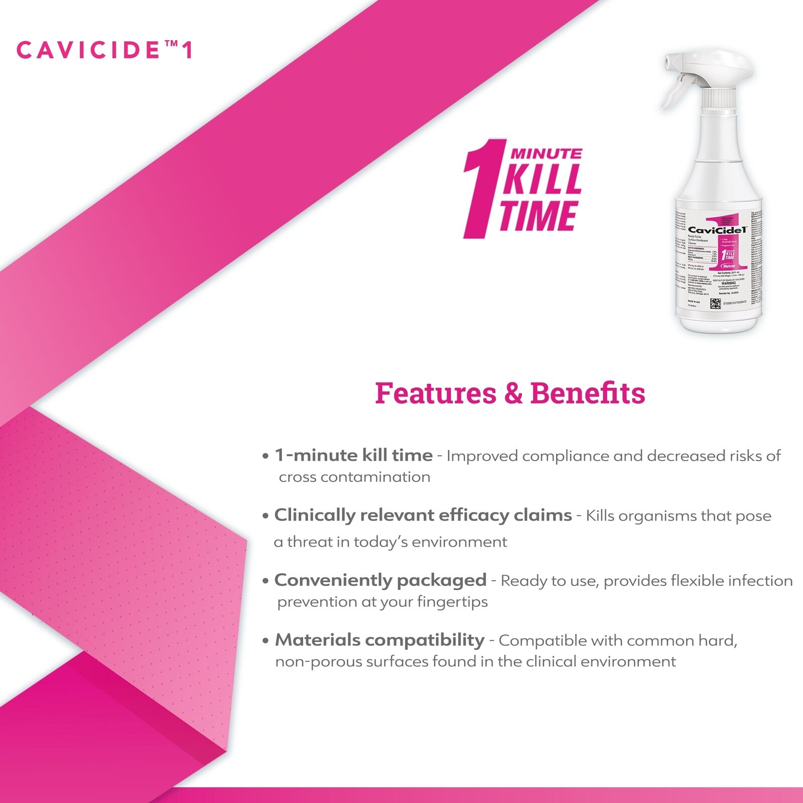 CaviCide1 Liquid Surface Disinfectant Cleaner 24 oz. 1 Ct
