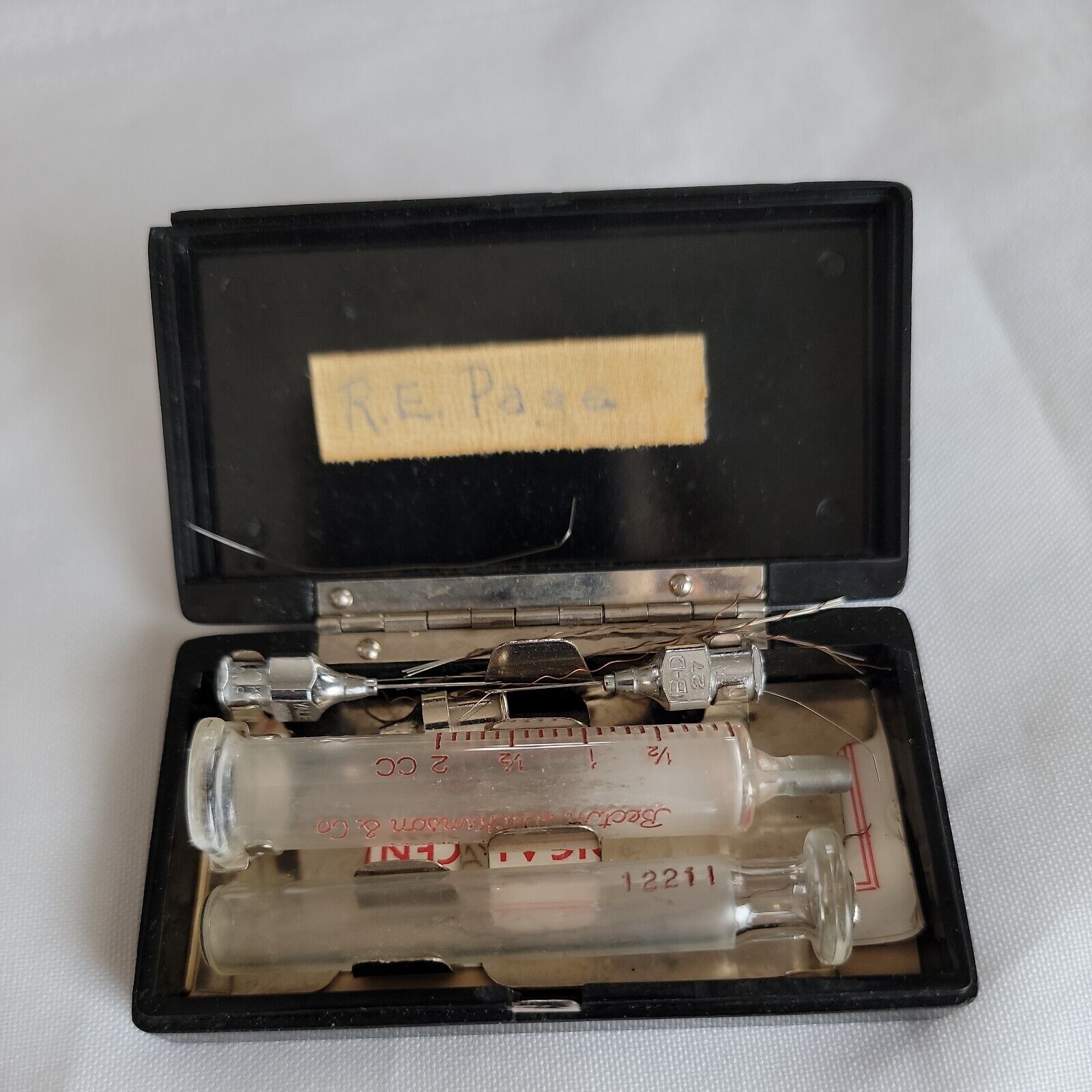 Antique Hypodermic Needle Set with Glass Case
