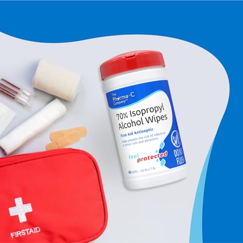USA Made Pharma-C-Wipes (40 ct.) 70% Isopropyl Alcohol