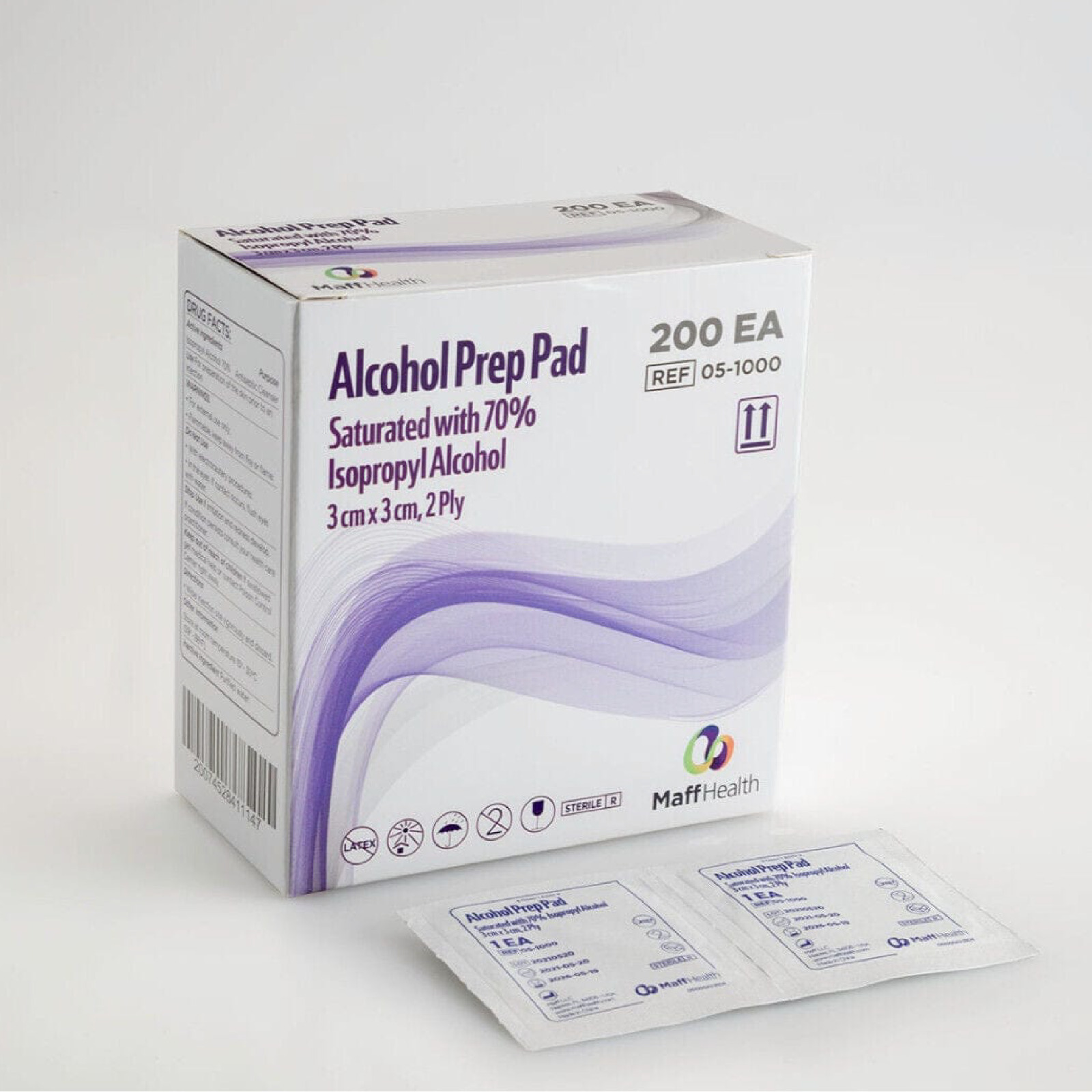 200 Sterile Alcohol Prep Pads - Individually Wrapped