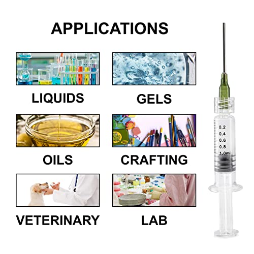 10-Pack 1ml Borosilicate Glass Syringe with Needles