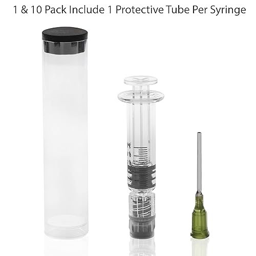 10-Pack 1ml Borosilicate Glass Syringe with Needles