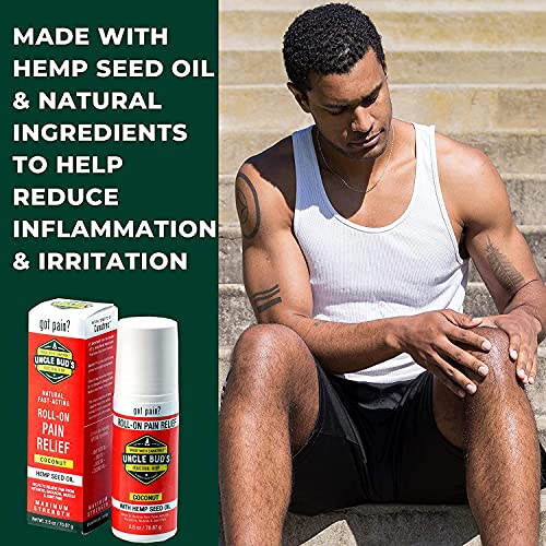 Uncle Bud's Hemp Oil 2-Pack Uncle Bud's Roll On Pain Reliever | for Pain Reduction, Stress Support, Achy Muscle Relief, Fast Acting, Anti Inflammatory