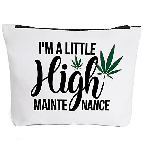 IHopes+ Funny Leaf Makeup Bag Gift for Women Best Friends Sister Teen Girls | Cute 100% akeup Zipper Pouch Bag Cosmetic Travel Accessories Bag Toiletry Case Gifts for Birthday Christmas