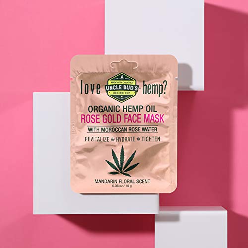 Rose Gold Face Mask with Moroccan Rose Water and Pure Organic Hemp Seed Oil – 6 Pack Bundle.