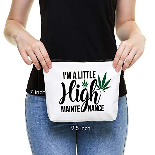 IHopes+ Funny Leaf Makeup Bag Gift for Women Best Friends Sister Teen Girls | Cute 100% akeup Zipper Pouch Bag Cosmetic Travel Accessories Bag Toiletry Case Gifts for Birthday Christmas