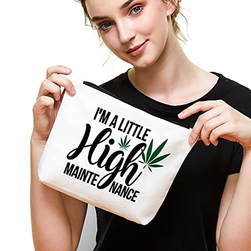 IHopes+ Funny Leaf Makeup Bag Gift for Women Best Friends Sister Teen Girls | Cute 100% akeup Zipper Pouch Bag Cosmetic Travel Accessories Bag Toiletry Case Gifts for Birthday Christmas