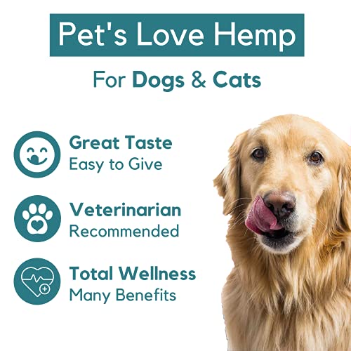PB Pets Hemp Oil for Dogs and Cats - Organically Grown - Made in USA - Helps with Anxiety, Hip & Joint, Pain, Arthritis, and Stress - with Omega Complex (1-Pack)