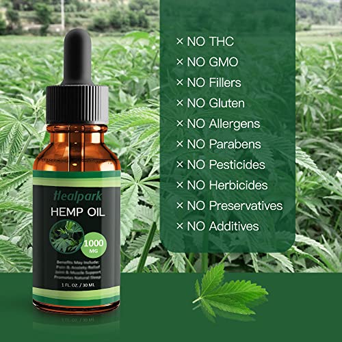 (2 Pack 1000mg) Hemp Oil - Natural Organic Hemp Seed Extract Hemp Drops Rich in Vitamin & Omega,- Pure Hemp Oil Drops…