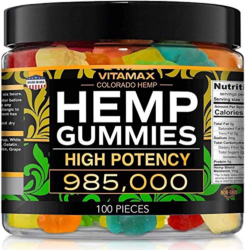 Vitamax Hemp Gummies - 985,000 - Peace & Relaxation - Natural Tasty Fruit Flavors - Made in USA - 100ct