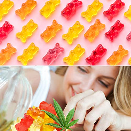 HOOLOO Hemp Gummies for Happier Bedtimes & Focus, Extra Strength 2,800,000mg Fruity Hemp Oil Infused Gummy Bears, Sugar Free, 120ct Edibles, Made in USA