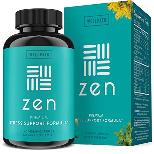 WellPath Zen Stress Relief Supplement - Calm Mood, Stress & Energy Support | Ashwagandha Root, Rhodiola Rosea, Lemon Balm, L-Theanine | Premium Mood Support Supplements | Herbal Capsules, 60 Ct