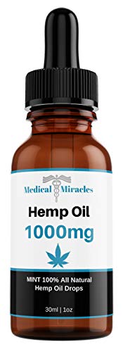 Medical Miracles Hemp Oil - Relief, Quick Healing, Maximum Strength, 100% Natural Tincture May Relieve Inflammation, Muscle, Joint, Knee, Nerve, & Aches | Fast Acting, Extreme Power (1000mg Hemp Oil)