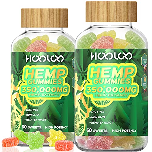 Hemp Gummies for Sleep, Stress, Relief - Fruity Hemp Oil Infused Gummies, Made in USA (350,0000mg - 120 Edibles)