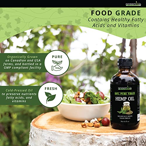 Greenive - Hemp Oil - Vegan Omegas - Cold Pressed - Exclusively on Amazon (8oz)