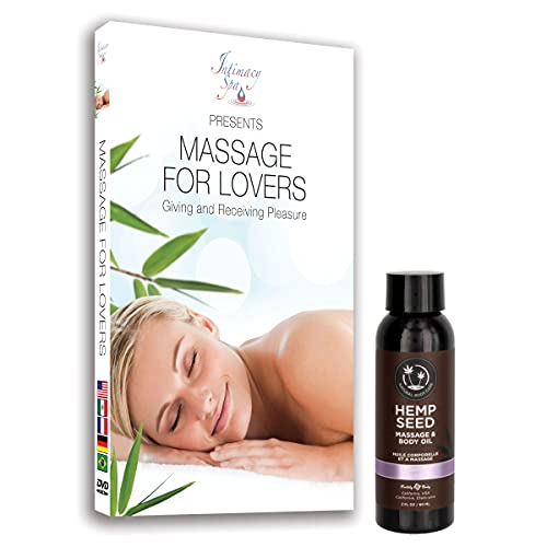 Sensual Massage for Couples DVD and 100% Natural 2 oz Earthly Body Hemp Seed Lavender Massage & Body Oil