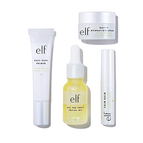 e.l.f. Skin Hit Kit, Infused with Hemp Seed Oil, Nourishes & Hydrates Skin, Soothing & Calming, 4-Piece Skincare Set