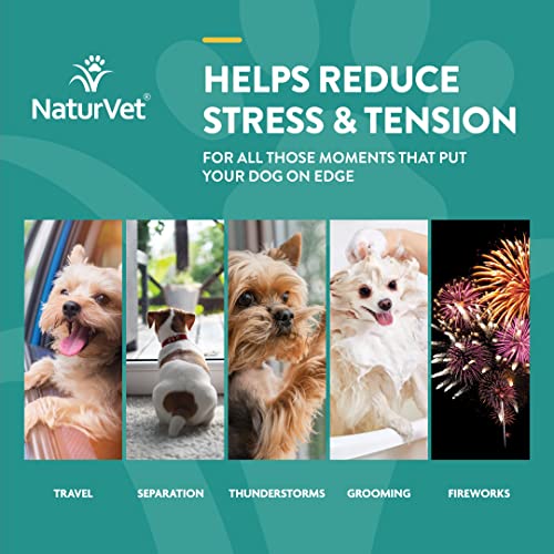 NaturVet Quiet Moments Calming Aid Dog Supplement, Helps Promote Relaxation, Reduce Stress, Storm Anxiety, Motion Sickness for Dogs (Quiet Moments Plus Hemp, 180 Soft Chews)