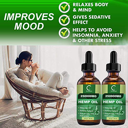 GPGP GreenPeople (2 Pack) Natural Hemp Extract Oil - 250,000MG - Pure Organic Oil Suitable for Stress, Sleep and Mood Support
