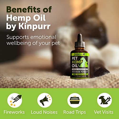 (2 Pack) Hemp Oil for Dogs and Cats - Anxiety, Stress, Pain - Dog Calming Aid - Hip and Joint Support Relief -and Skin Health - Rich in Omega 3-6-9 - Pet Hemp Oil Drops Treats - Made in USA