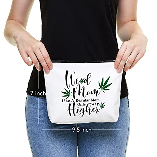 IHopes+ Funny Leaf Makeup Bag Gift for Mom Women Sister Makeup Lover | Cute Mom Makeup Zipper Pouch Bag Cosmetic Travel Accessories Bag Toiletry Case Humor Gifts for Mother's Day Birthday Christmas