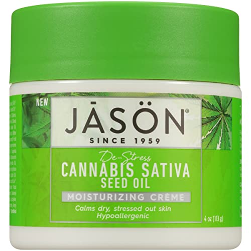 Jason Moisturizing Crème, De-Stress Cannabis Sativa Seed Oil, 4 Oz