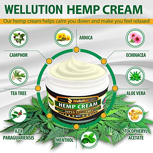 Hemp Cream 3,000,000 Super Efficiency - Natural Seed Oil Extract - Extra Strength Massage Lotion with Arnica, Menthol and Natural Oils