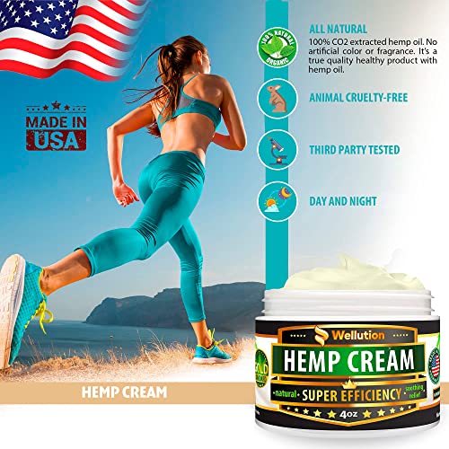 Hemp Cream 3,000,000 Super Efficiency - Natural Seed Oil Extract - Extra Strength Massage Lotion with Arnica, Menthol and Natural Oils