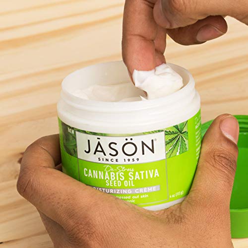 Jason Moisturizing Crème, De-Stress Cannabis Sativa Seed Oil, 4 Oz
