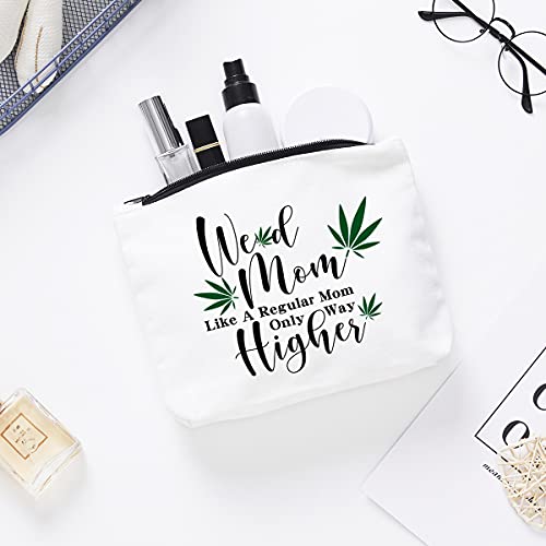 IHopes+ Funny Leaf Makeup Bag Gift for Mom Women Sister Makeup Lover | Cute Mom Makeup Zipper Pouch Bag Cosmetic Travel Accessories Bag Toiletry Case Humor Gifts for Mother's Day Birthday Christmas