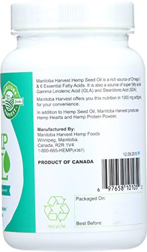 Manitoba Harvest Hemp Seed Oil Capsules - 60 count (pack of 1) 1000mg ea.
