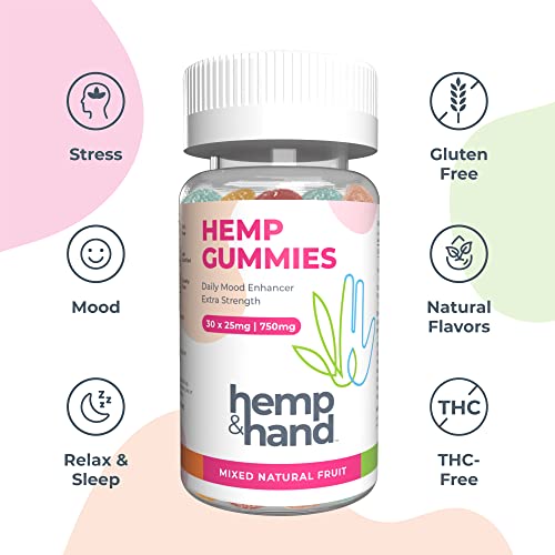 750mg Hemp Gummies - Stress, Inflammation, Natural Pain, Restful Sleep (25mg Gummy) - by Hemp and Hand