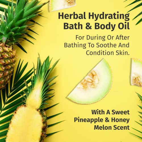 Hempz Hydrating Bath and Body Oil for Women, Sweet Pineapple & Honey Melon - Conditioning Body Moisturizer with Natural Hemp Seed Oil - Premium Body Oils, 6.76 fl. oz