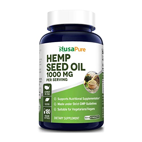 Hemp Oil Capsules | 90,000 mg Per Bottle | 180 Veggie Softgels | Max Potency | Non-GMO, Gluten Free