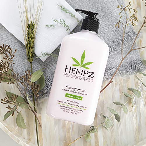 HEMPZ Body Lotion - Pomegranate Daily Moisturizing Cream, Shea Butter Hand and Body Moisturizer - Skin Care Products, Hemp Seed Oil - Large