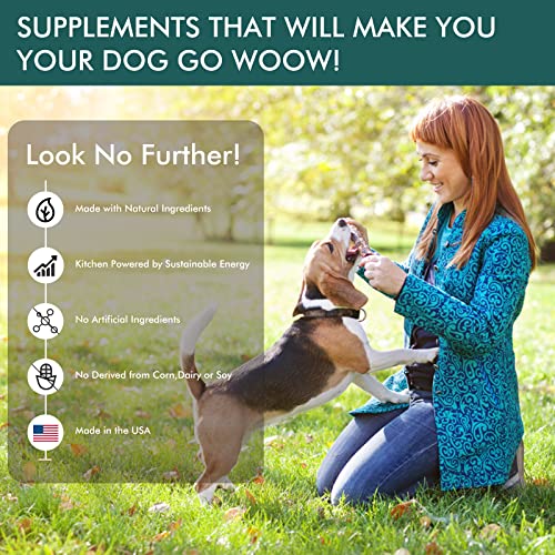 Hip & Joint Supplement for Dogs - with Hemp Oil, Glucosamine, Chondroitin, MSM, Green Lipped Mussel, Natural Joint Pain Relief, Improve Mobility, Reduces Discomfort,120 Chews