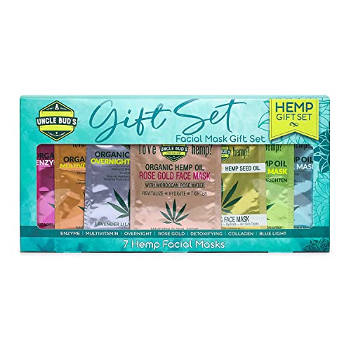 Uncle Bud's 1 of each Hemp Face masks (7 total) with pure Organic Hemp Seed Oil