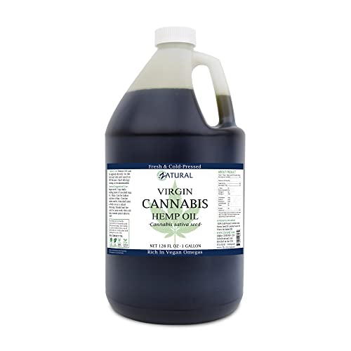 Zatural Hemp Oil 100% Pure Cold Pressed High Vegan Omegas 3 & 6 No Fillers or Additives Therapeutic Grade (1 Gallon)