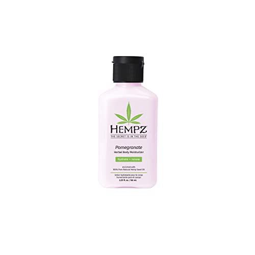 Hempz Pomegranate Herbal Body Moisturizer 2.25 oz.- Paraben-Free Lotion and Moisturizing Cream for All Skin Types, Anti-Aging Hemp Skin Care Products for Women and Men - Hydrating Gluten-Free Lotions