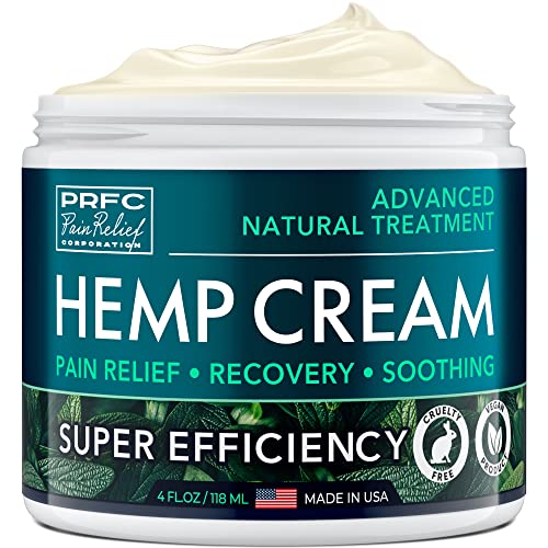 Hemp Cream for Nerve Pain Relief - Made in USA - Natural Hemp Extract Cream with Arnica & Menthol - for Discomfort in Knees, Joints and Lower Back - Extra Strength Cream for Instant Results - 4 oz