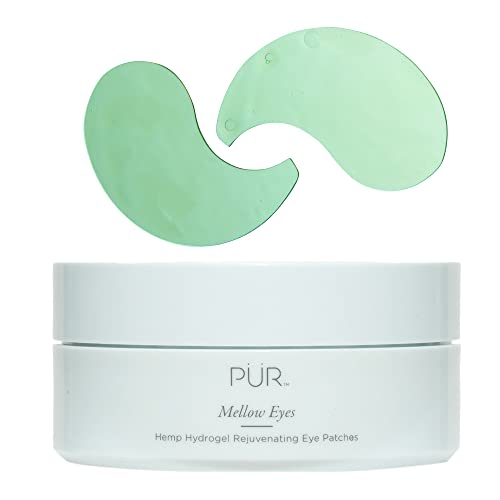 PUR Mellow Eyes Hemp-Derived Eye Patches, Helps Reduce Puffiness & Brightens Undereye Area, Hemp Seed Oil, Green Tea Extract, Kiwi Fruit Extract, Cruelty & Gluten Free, 30 Pairs