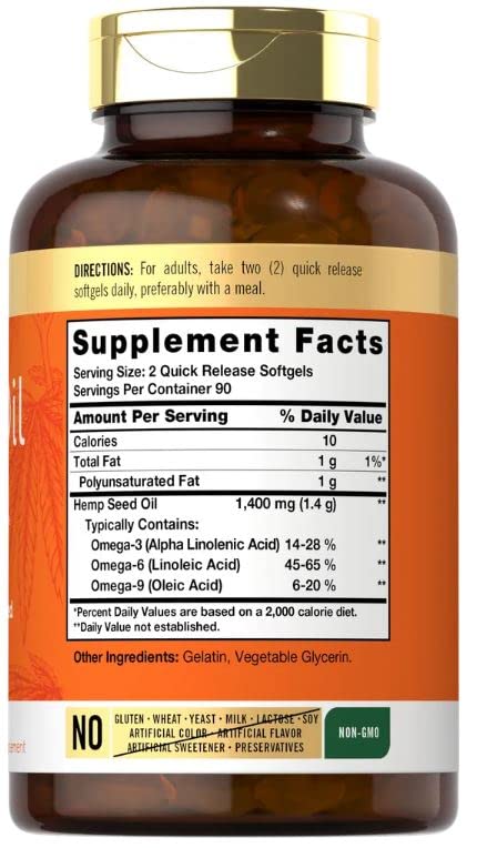 Carlyle Hemp Oil Capsules | 126,000 mg | 180 Softgels | Non-GMO, Gluten Free