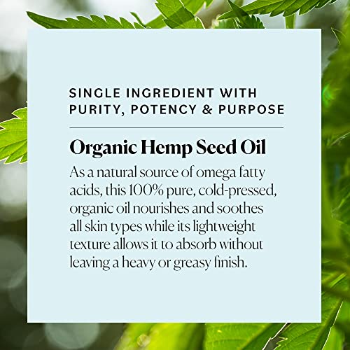 Sky Organics Organic Hemp Seed Oil for Face, 100% Pure & Cold-Pressed USDA Certified Organic to Nourish, Soothe & Strengthen, 8 fl. Oz.