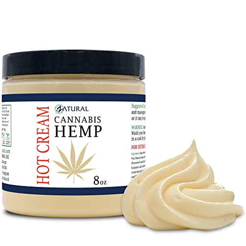 Zatural Hemp Hot Cream with Essential Oil Blend, Aloe, Hemp, and More (8oz jar)