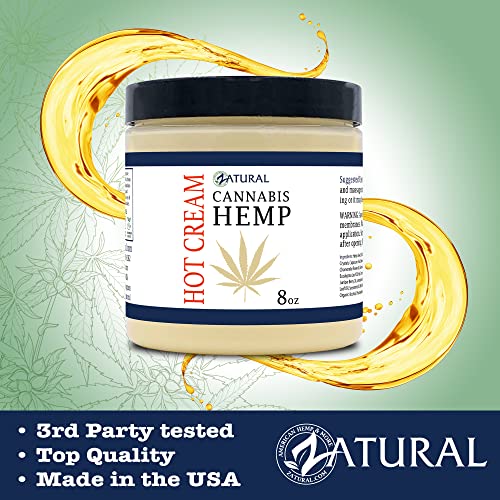 Zatural Hemp Hot Cream with Essential Oil Blend, Aloe, Hemp, and More (8oz jar)